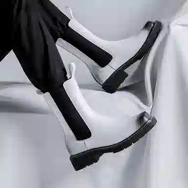 卡奇奥蒂 超纤皮 英伦时尚 高筒 切尔西靴 男款