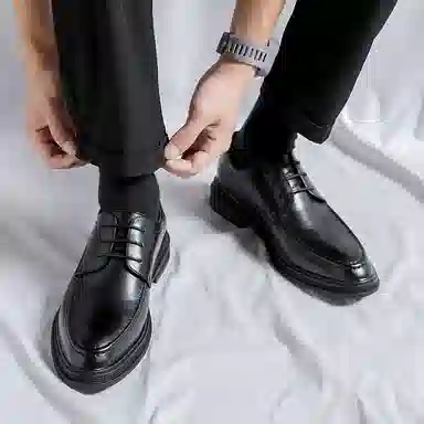 卡奇奥蒂 二层牛皮 经典复古简约百搭英伦风 正装皮鞋 男款 黑色