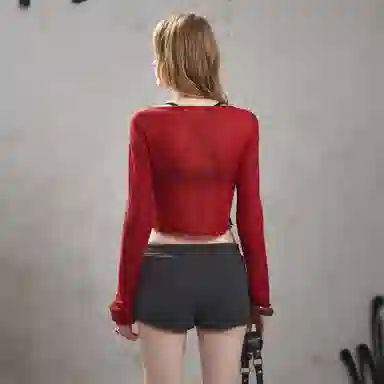 UNIFREE Lace Patchwork Knit Top