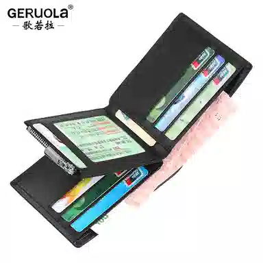 歌若拉 菱形设计驾驶证卡包三合一商务实用防盗刷 头层牛皮 钱包 男款 多色