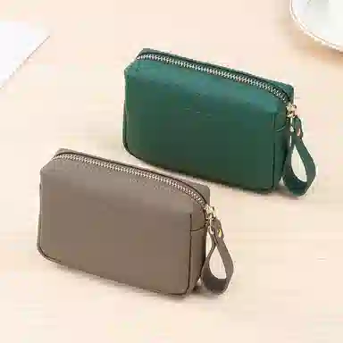 歌若拉 指环型拉尾设计 头层牛皮 简约日系风 实用 卡包 收纳包零钱包 常规 男女同款情侣款 多色