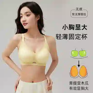 都市丽人 纯色小胸聚拢显大收副乳防下垂无痕提拉上托文胸 女款