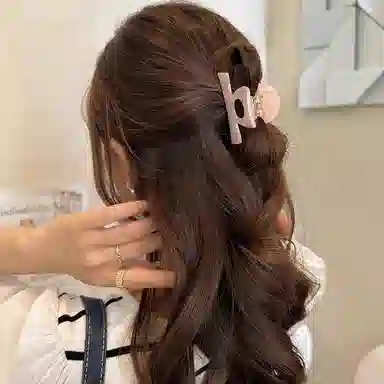 妖娆猫 网红同款半扎马尾后脑勺高级感鲨鱼夹可爱碎花 发夹 女款