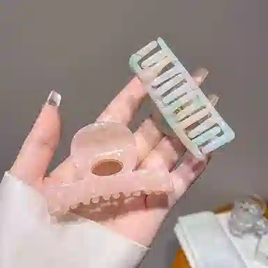 妖娆猫 网红同款半扎马尾后脑勺高级感鲨鱼夹可爱碎花 发夹 女款