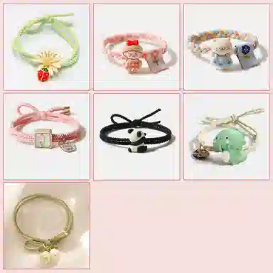 妖娆猫 一周星期头绳发饰套装礼盒可爱卡通皮筋扎头发头饰发绳创意高级感实用儿童礼品女生 发圈 女款