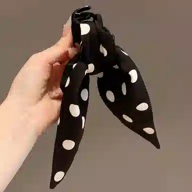 妖娆猫 波点舒适气质高级感复古蝴蝶结 发夹 女款