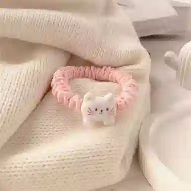 妖娆猫 可爱卡通小猫咪少女心高弹力头绳不伤发气质发饰两件套头饰儿童学生日常发饰 发圈 女款