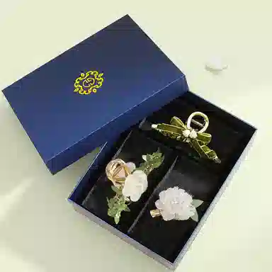 妖娆猫 小花藤花朵超仙后脑勺盘发鲨鱼气质夹甜美复古叶子发卡夹子 发夹 女款