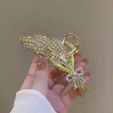 妖娆猫 麦穗后脑勺优雅鲨鱼夹高级感盘发马尾 发夹 女款