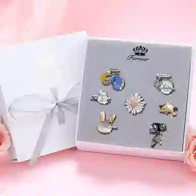 妖娆猫 一周发饰组合皮筋头绳发饰小众设计走心高级感时尚优雅气质七件套 发圈 女款