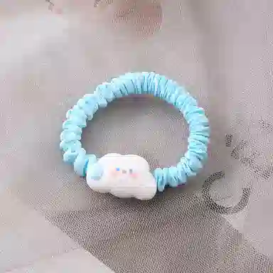 妖娆猫 网红无语可爱云朵扎头发绳卡通简约小肠圈发饰两件套 发圈头绳 女款