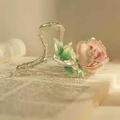 妖娆猫 超仙玫瑰花朵 中国风鲨鱼夹头饰 气质金属 发夹 女款