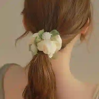 妖娆猫 超仙球花网纱绿叶高级感精致 发圈 女款