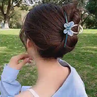 妖娆猫 麦穗鱼尾蝴蝶发夹女网红小清新后脑勺头饰套装礼盒高级感发饰创意礼品 抓夹 女款