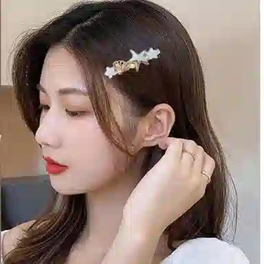 妖娆猫 浪漫唯美高端侧边一字夹发饰 合金 发夹 女款