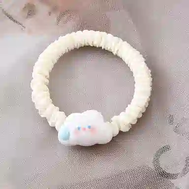 妖娆猫 网红无语可爱云朵扎头发绳卡通简约小肠圈发饰两件套 发圈头绳 女款
