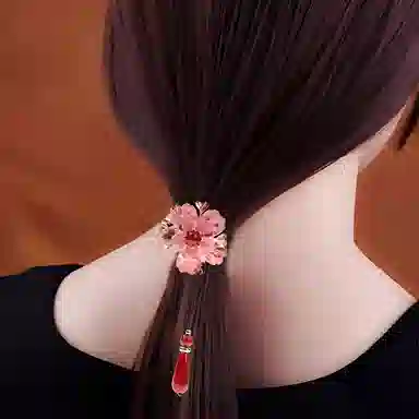 妖娆猫 古风星期套装日常通勤发饰高级感发饰扎马尾小皮筋头花优雅时尚造型金属蝶恋花发圈三件套 合金 头绳 女款