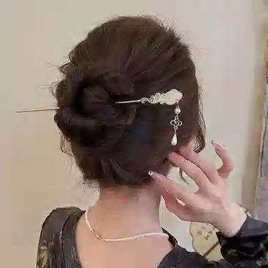 妖娆猫 新中式祥云发钗簪子女古风盘发头饰高级感国风流苏步摇发饰汉服旗袍配饰 发簪 女款