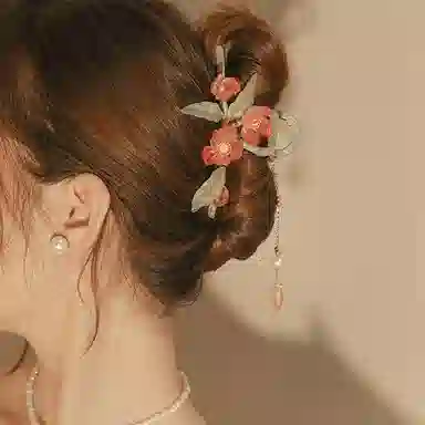 妖娆猫 超仙花朵抓夹套装精致古风后脑勺发卡高级感气质仙美鲨鱼夹发饰三件套 发夹 女款