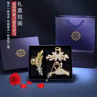 妖娆猫 麦穗蝴蝶铃兰花后脑勺高端大号网红爆款盘发鲨鱼套装 合金 发夹 女款