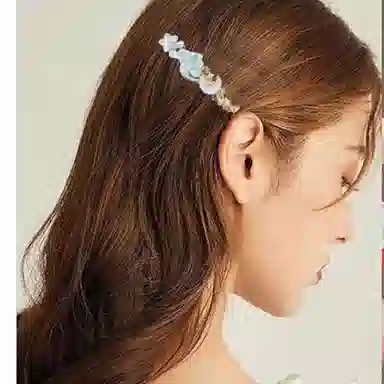 妖娆猫 浪漫唯美高端侧边一字夹发饰 合金 发夹 女款