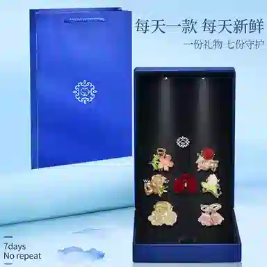 妖娆猫 一周星期发夹头饰女高端发卡夹子网红鲨鱼夹发饰套装礼盒创意实用高级感儿童礼品女生 小抓夹 女款