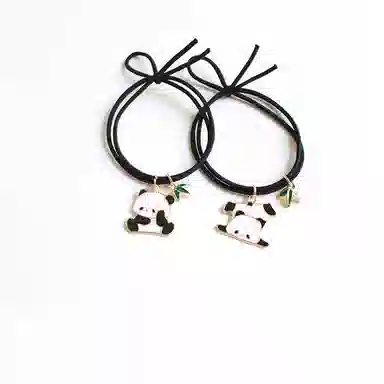 妖娆猫 可爱卡通熊猫发圈女后脑勺头绳橡皮筋绑头发发绳 发饰 女款