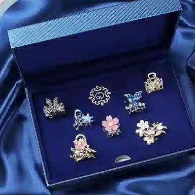 妖娆猫 气质头饰高级感后脑勺高端水钻鲨鱼夹蝴蝶结高端精致小号可爱刘海发饰顶夹 发夹 女款