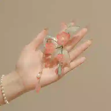 妖娆猫 超仙花朵抓夹套装精致古风后脑勺发卡高级感气质仙美鲨鱼夹发饰三件套 发夹 女款