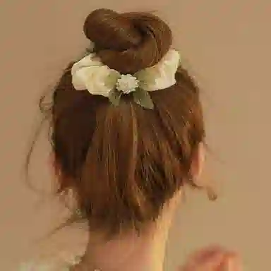 妖娆猫 超仙球花网纱绿叶高级感精致 发圈 女款