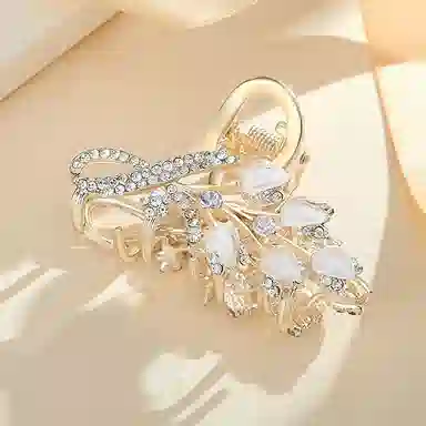 妖娆猫 新中式郁金香麦穗高端抓夹发卡 鲨鱼夹女后脑勺高级感 套装礼盒 实用礼盒装 发夹 女款