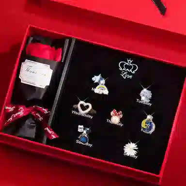 妖娆猫 一周星期头绳发饰套装礼盒气质小清新儿童发绳头饰皮筋女高级感创意生日礼品女生实用走心 发圈 女款