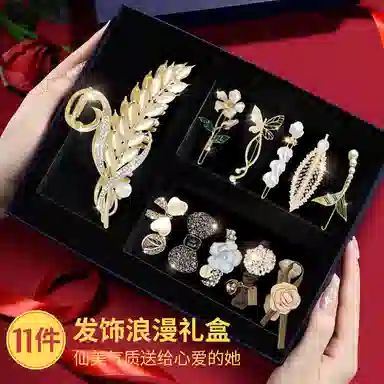 妖娆猫 麦穗蝴蝶花朵鲨鱼夹发饰 合金 发夹 女款