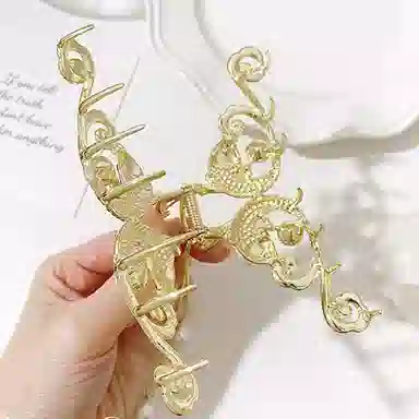 妖娆猫 国潮新中式锦鲤祥云抓夹高档气质流苏鲨鱼夹时尚奢华百搭头饰 发夹 女款