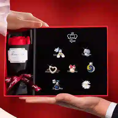 妖娆猫 一周星期头绳发饰套装礼盒气质小清新儿童发绳头饰皮筋女高级感创意生日礼品女生实用走心 发圈 女款