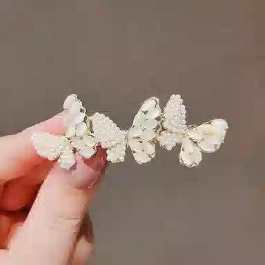 妖娆猫 可爱发饰多巴胺蝴蝶结侧边一字夹套装高级精致刘海夹糖果发卡礼盒装#好运 合金 发夹 女款