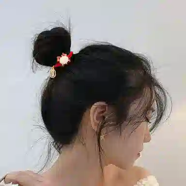 妖娆猫 一贝子一星期高级感复古蝴蝶结创意实用 合金 发圈 女款