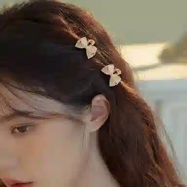 妖娆猫 气质头饰高级感后脑勺高端水钻鲨鱼夹蝴蝶结高端精致小号可爱刘海发饰顶夹 发夹 女款