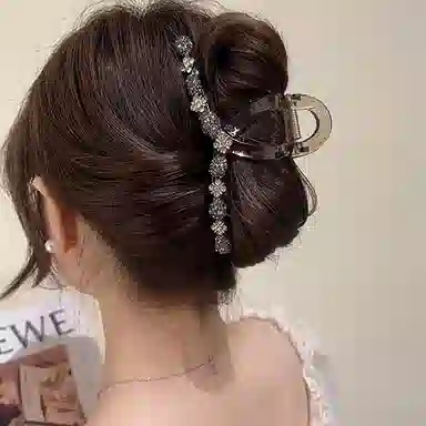 妖娆猫 气质水钻亚克力套装后脑勺盘发鲨鱼夹高级感高端 发夹 女款
