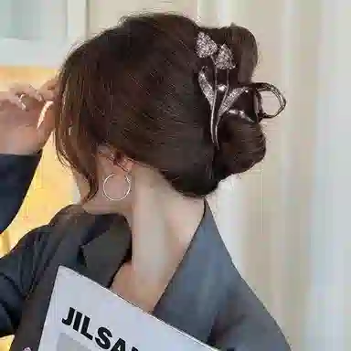 妖娆猫 网红黑色麦穗发夹女夏季后脑勺发饰套装礼盒高级感头饰鲨鱼夹发卡女发量多夹子 抓夹 女款