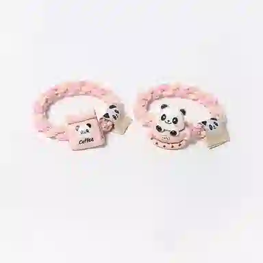 妖娆猫 甜美粉色系小熊猫可爱卡通扎头发高马尾 发圈 女款