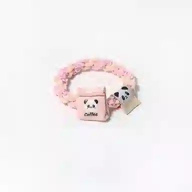 妖娆猫 甜美粉色系小熊猫可爱卡通扎头发高马尾 发圈 女款