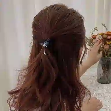 妖娆猫 一贝子一星期高级感复古蝴蝶结创意实用 合金 发圈 女款