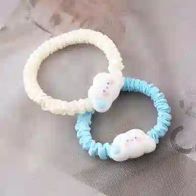 妖娆猫 网红无语可爱云朵扎头发绳卡通简约小肠圈发饰两件套 发圈头绳 女款