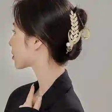 妖娆猫 轻奢高档麦穗高级感后脑勺精致高端漂亮时尚百搭 合金 发夹 女款