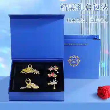 妖娆猫 高档刘海侧边头花高端高级感轻奢后脑勺一字鲨鱼 合金 发夹 女款