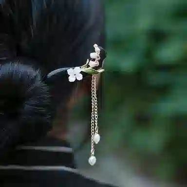 妖娆猫 新中式木质古风发簪女三件套高级感盘发步摇流苏发钗旗袍汉服头饰国风木簪子 发饰 女款