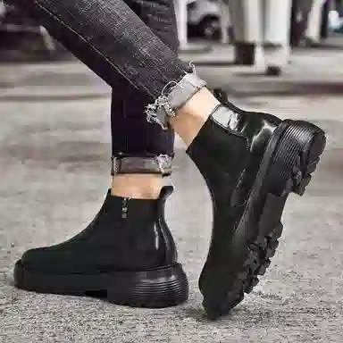 公牛雷霆 头层牛皮 潮流百搭简约舒适时尚 短靴 男款