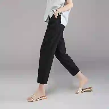 娅丽达 通勤高腰纯色哈伦休闲裤 女款