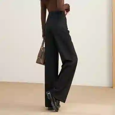娅丽达 阔腿新款时尚简约休闲裤 女款 黑色